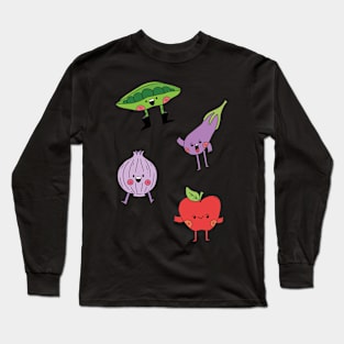 Cute Vegetables, Kawaii Veggies Long Sleeve T-Shirt